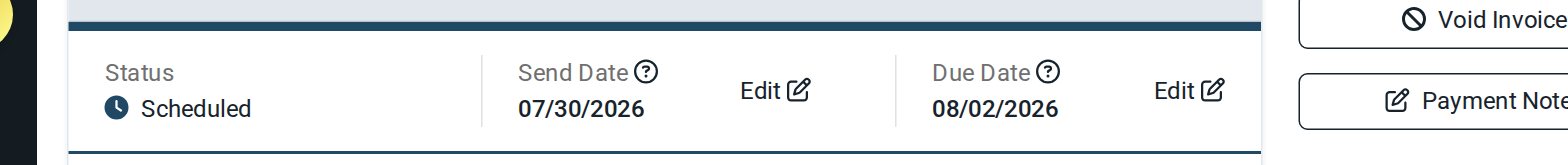 Edit the Send Date or Due Date on an invoice