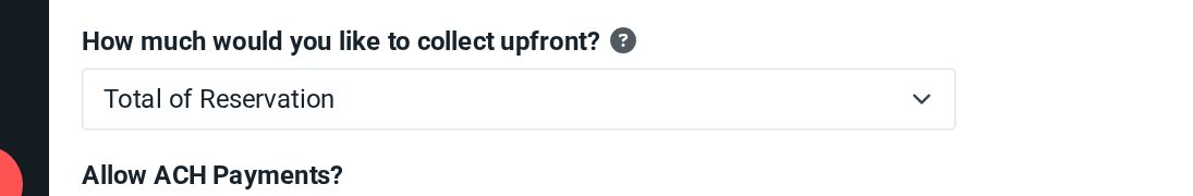 How much would you like to collect upfront setting