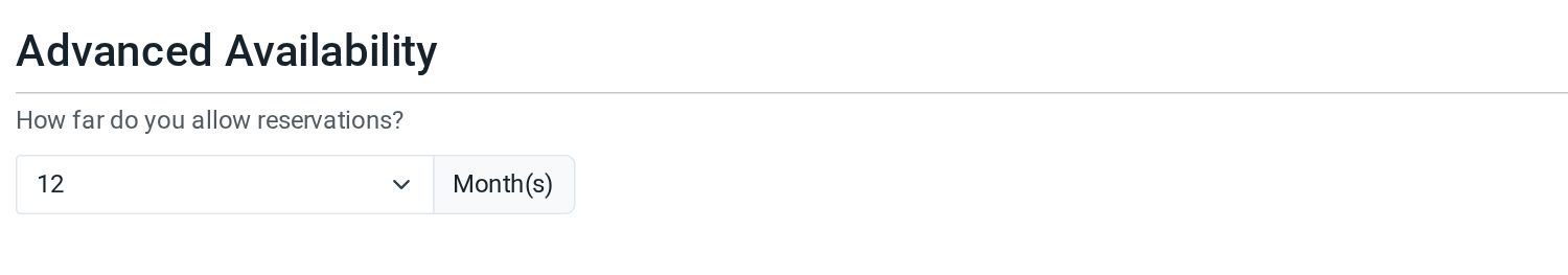 Advanced Availability setting on the Operation Schedule page