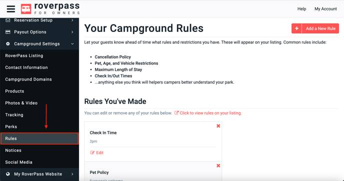 Campground Rules