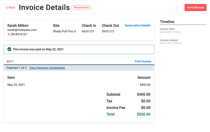 Paid Invoice Example