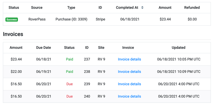 Payments Tab View